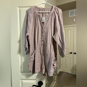 NWT Free People Romper Large Mauve